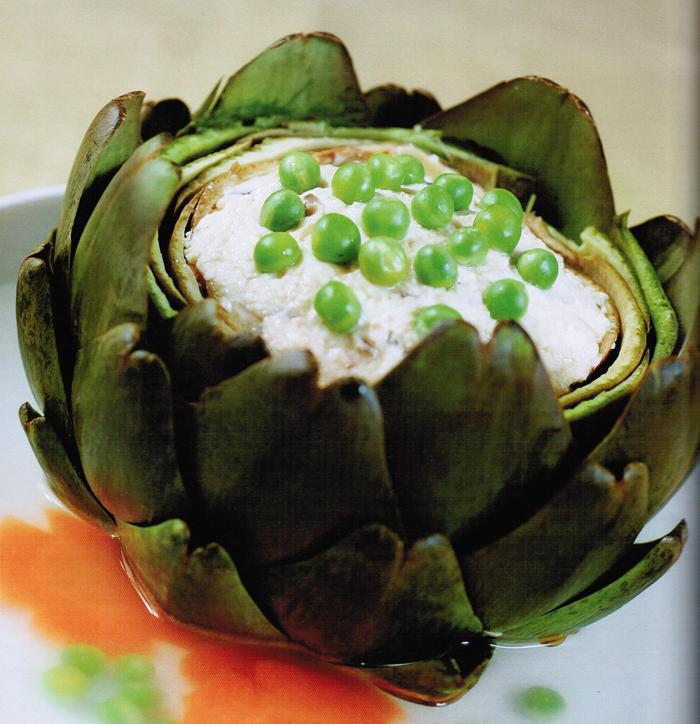 Hoa atiso nhồi đậu hủ